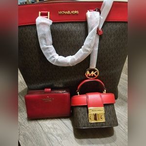 Michael Kors red and brown
